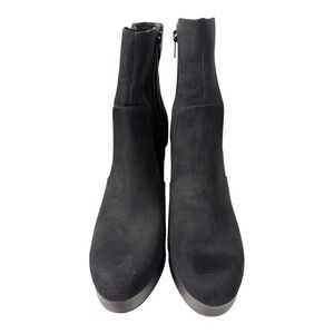 Sun + Stone Patriceef Black Suede Platform High Heel Boots Size 10M
